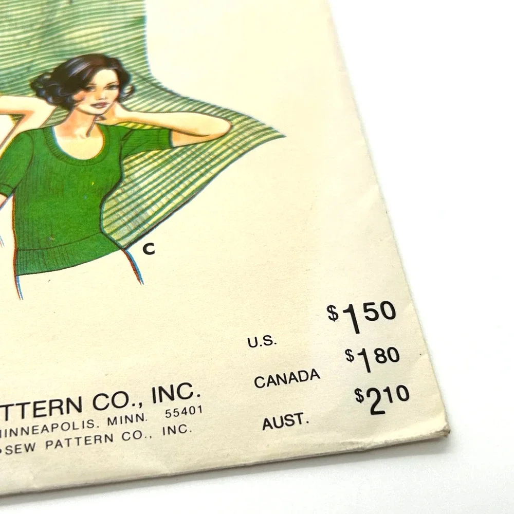 Kwik Sew Vintage‎ Retro 1970's Pattern #601 Ribbing Tops 3 Styles Size 6-18